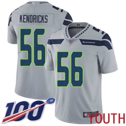 Seattle Seahawks Limited Grey Youth Mychal Kendricks Alternate Jersey NFL Football #56 100th Season Vapor Untouchable->youth nfl jersey->Youth Jersey